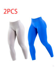 2pack Solid-color Yoga Exercise Leggings - Image 6