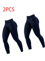 2pack Solid-color Yoga Exercise Leggings - Image 3