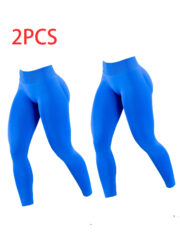 2pack Solid-color Yoga Exercise Leggings - Image 10