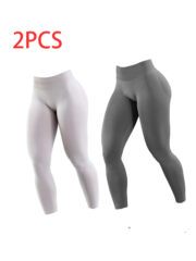 2pack Solid-color Yoga Exercise Leggings - Image 8